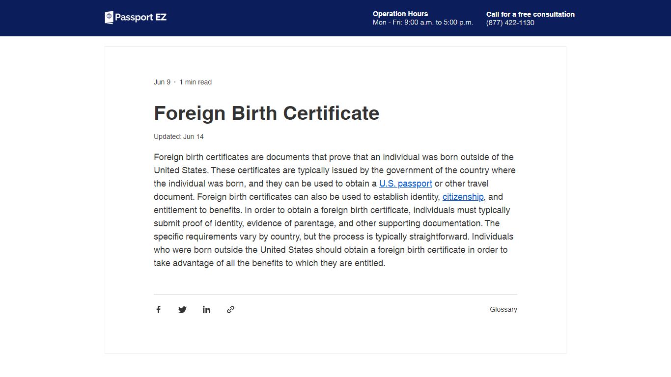 What is a Foreign Birth Certificate? | Passport EZ