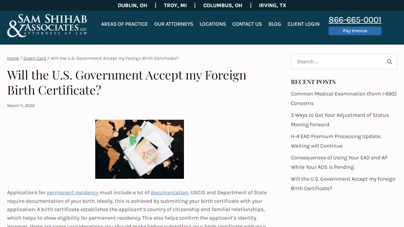 Will the U.S. Government Accept my Foreign Birth Certificate?